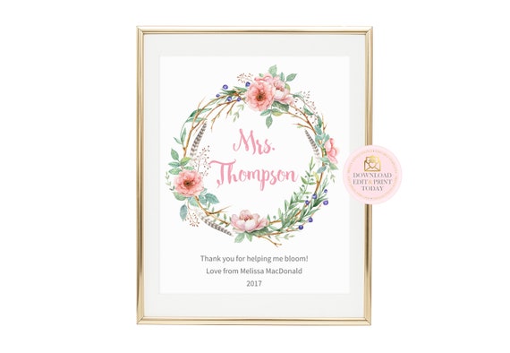 Teacher Appreciation Printable, Teacher Gift, Teacher Printable, Teacher Thank You, Appreciation Gift, INSTANT DOWNLOAD, Thank You Teacher Il_570xn