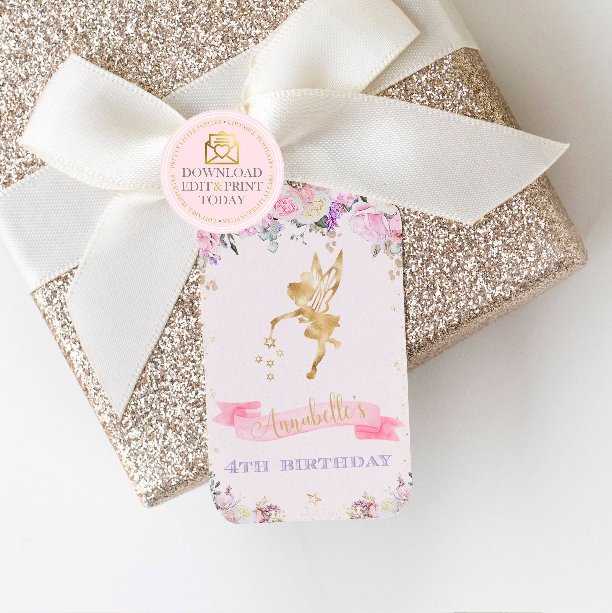 INSTANT DOWNLOAD Fairy Favor Tags Printable Editable Fairy | Etsy