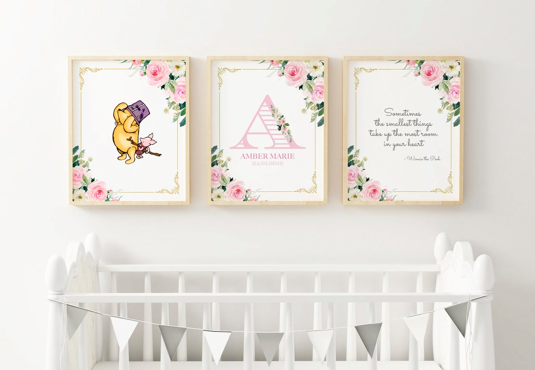 Winnie the Pooh Nursery Wall Art for A Girl Nursery Baby Etsy