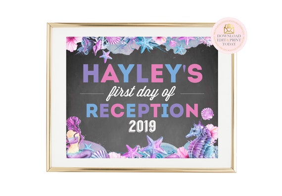 First Day Of School or Back To School Mermaid Chalkboard Sign, Chalkboard Sign, Back To School Sign, Mermaid School Chalkboard, School Sign Il_570xn