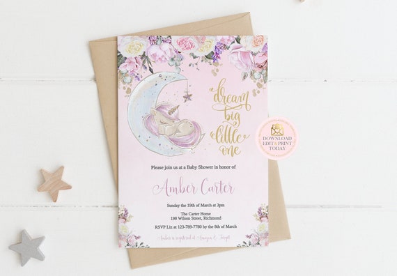 Unicorn Baby Shower Unicorn Invitation Baby Shower INSTANT DOWNLOAD Invitation Template Editable Invitation Unicorn Printable Invite DIY Il_570xn