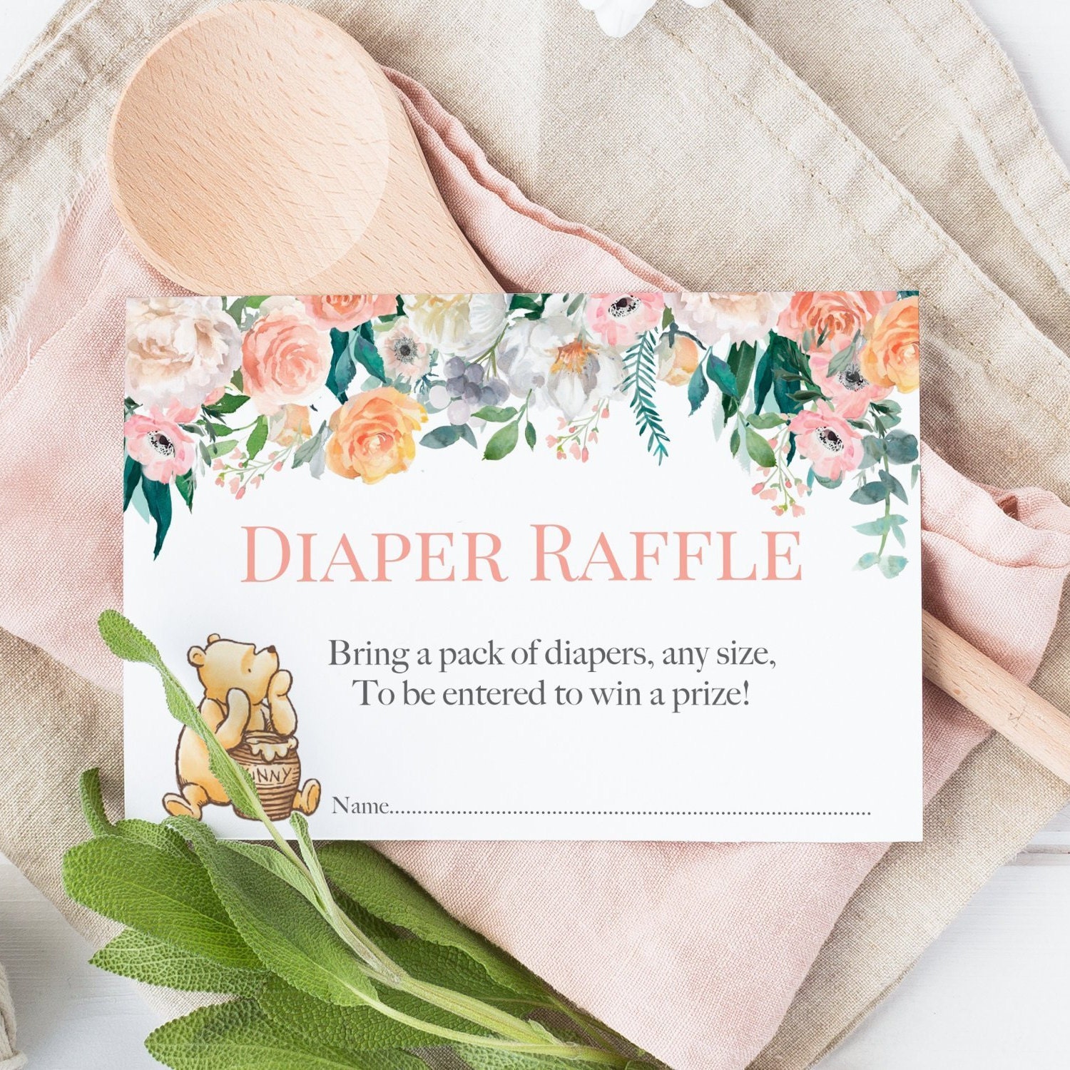Winnie Pooh Baby Shower Diaper Raffle Pooh Baby Shower Classic Etsy