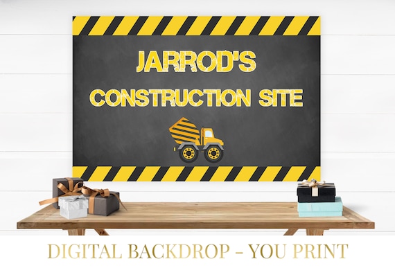 Printable Construction Backdrop, Construction Birthday Party Backdrop, Dump Truck Party, Construction Banner, Boy Birthday YOU PRINT Il_570xn