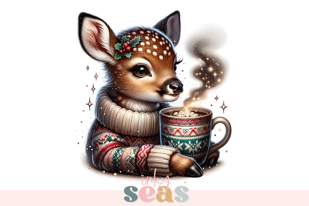 Buy Christmas Fawn Clipart, Fawn Clip Art, Cute Fawn, Deer Clipart ...