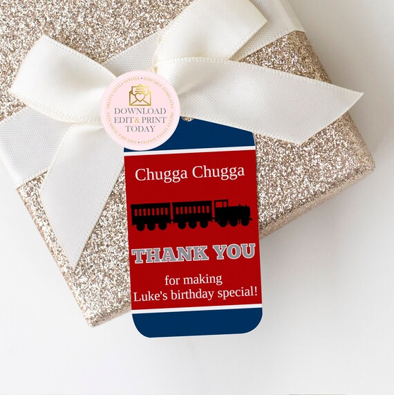 Train Favor Tags, Train Birthday, Train Party, Printable Favor Tags, Thank You Tags, Train Favors, Train Thank You Tags, Choo Choo Train Il_570xn