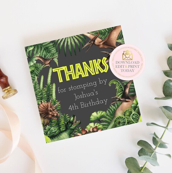 Dinosaur Favor Tags, Dinosaur Party, INSTANT DOWNLOAD, Dinosaur Birthday, Dinosaur Party Favor, Dino Party, Dino Printable, Dino Gift Tags Il_570xn