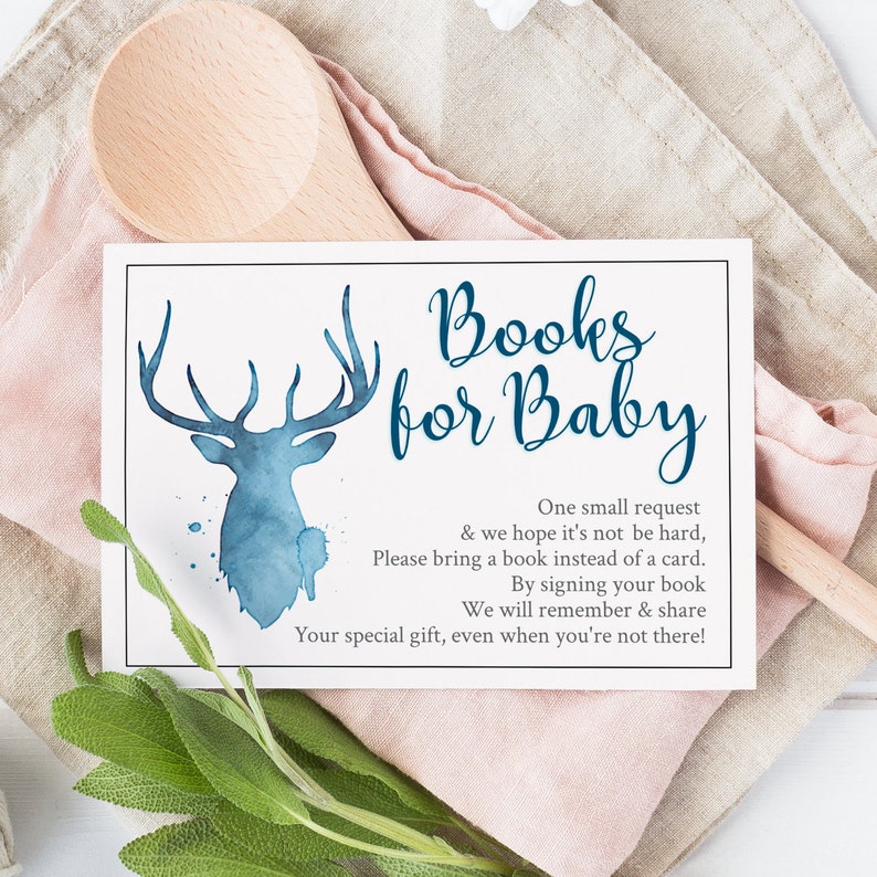 Bring A Book Insert Deer Book Insert Books For Baby Deer Baby Shower Bring A Book Insert Woodland Baby Shower Printable Book Request