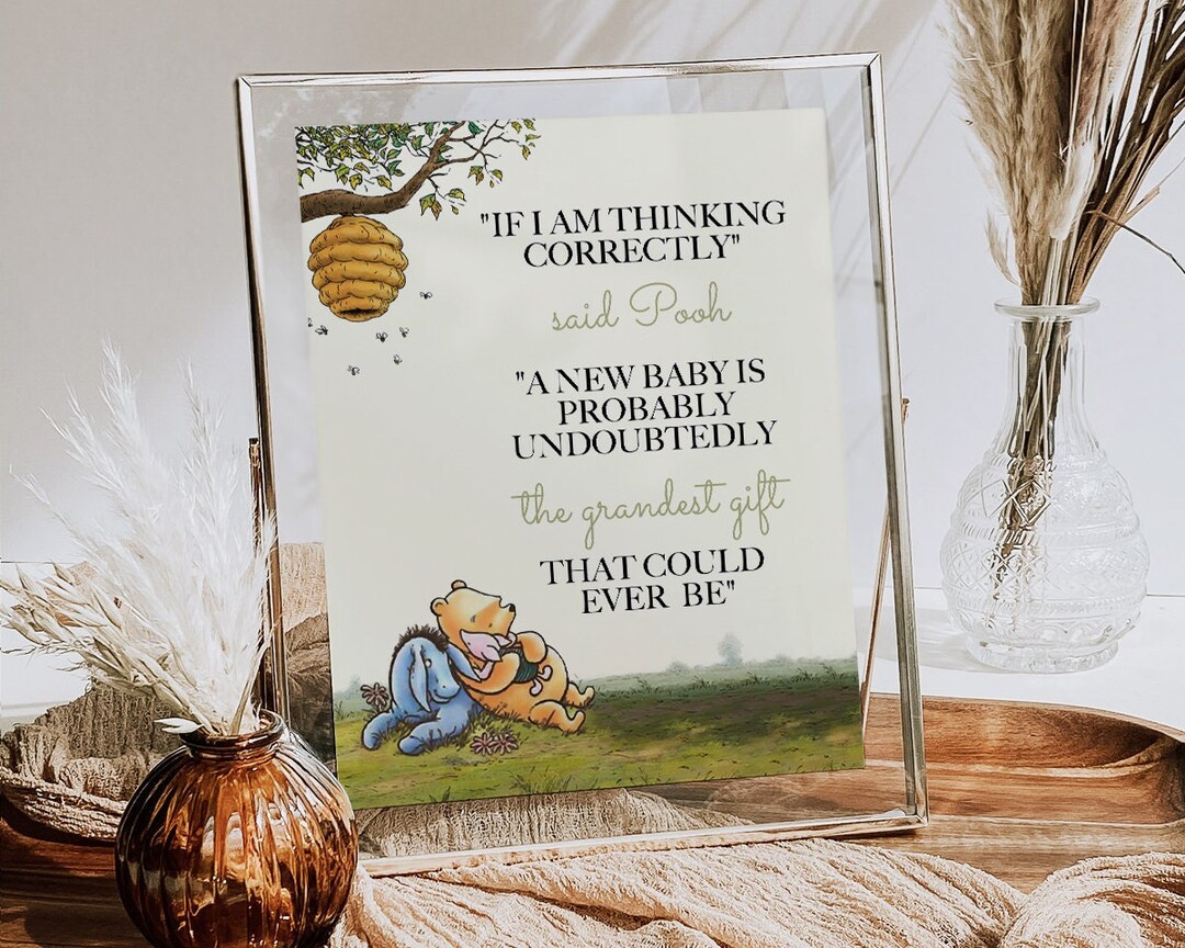Classic Pooh Bear Printable Nursery Decor Winnie Pooh Babies - Etsy