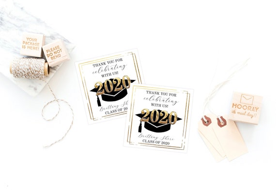 Graduation Thank You Tags - Printable Edit Yourself Favor Tag Template For A College or High School Grad - Customizable Class of 2020 Tag Il_570xn