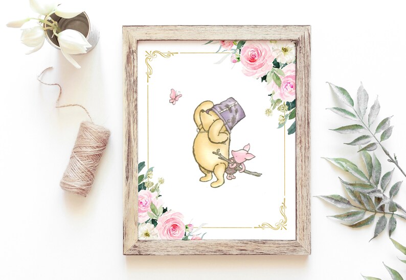 Winnie The Pooh Nursery Wall Art For A Girl Nursery Baby | Etsy