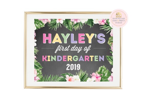 First Day Of School Kindergarten Sign, Chalkboard Kindergarten Sign, Back To School Sign, 1st Day Of School Sign, Kindergarten First Day Il_570xn