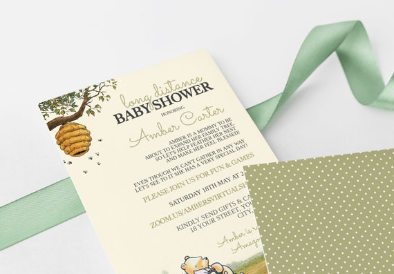 winnie the pooh evite baby shower