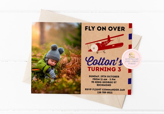 Airplane Party Invitation, INSTANT DOWNLOAD, Airplane Birthday, Airplane Invitation, Airplane, Invitation, Birthday Invitation, Printable Il_570xn