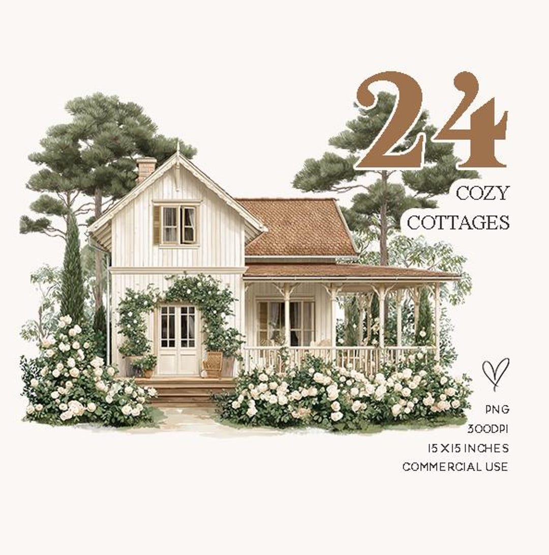 Cozy Cottage Clipart PNG for Junk Journals Scrapbooks - Etsy UK