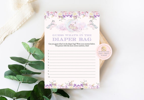 pink unicorn diaper bag