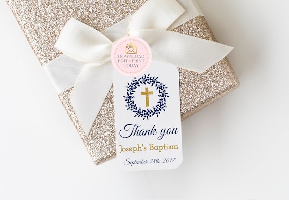 Baptism Favor Tags, Christening Tags, Baptism Tags, Party Favor Tags, Thank You Tags, Personalized Tags, Communion Favor Tags, Printable Tag Il_570xn