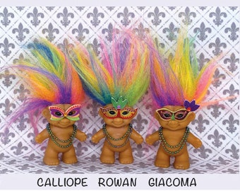 Troll Doll, Mardi Gras Baby Troll Doll, Mardi Gras Doll, Mardi Gras Troll, Spirit Dolls, Mardi Gras