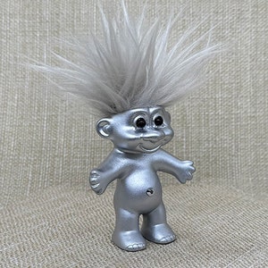 Silver Troll Doll, Silver Anniversary Troll Doll, Troll Art, Troll Doll, Limited Edition Troll Doll, OOAK Troll Doll