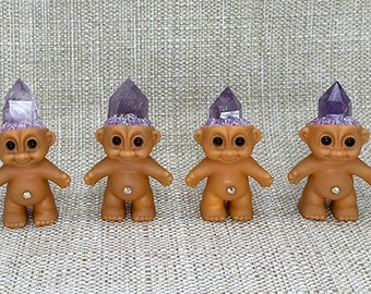 Troll Doll, Crystal Troll Doll, Amethyst Troll Doll, Amethyst Crystal Doll, Crystal Trolls, Spirit Dolls, Crystals, 1 Amethyst Troll Doll