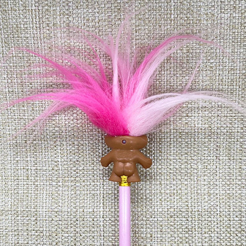 Breast Cancer Awareness Troll Doll, Troll Doll Pencil Topper, Pink Troll Pencil, Troll Pencil, Troll Art, Troll Doll, Pencil, Pink Troll image 4