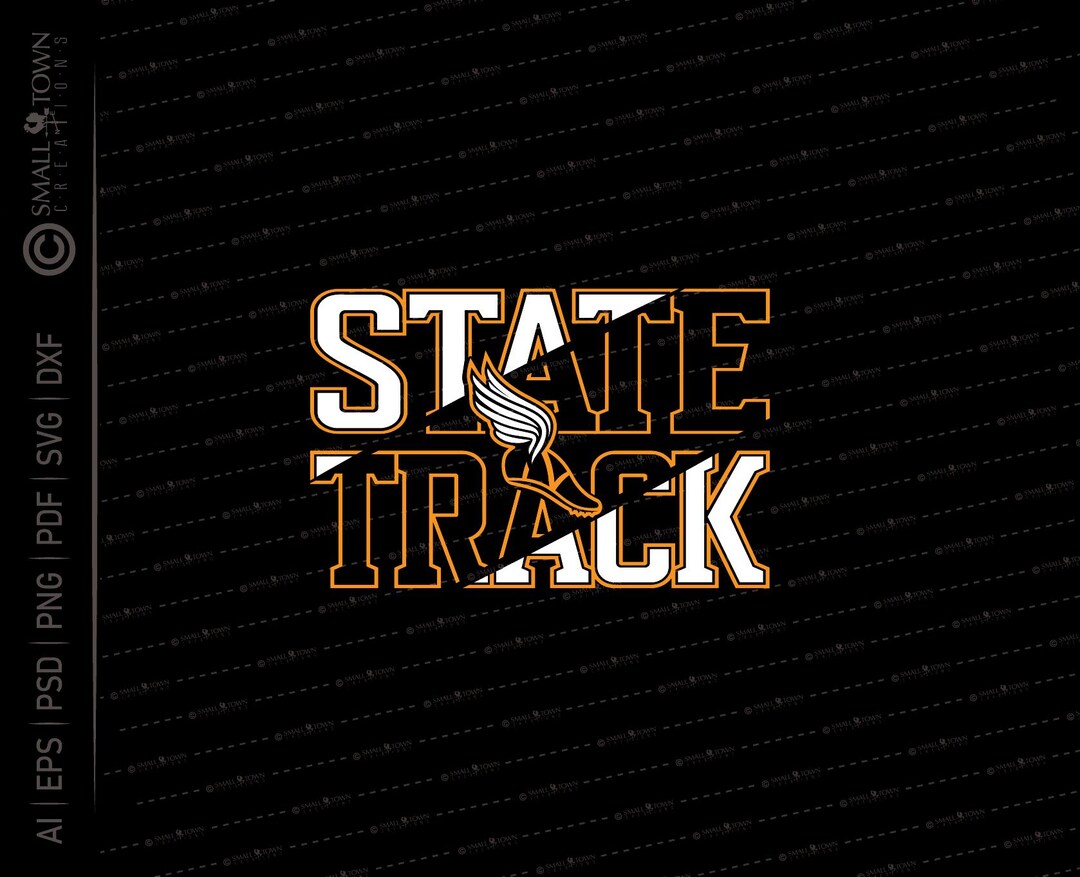 State Track and Field SVG // © Smalltownnecreations 5.16.25 - Etsy