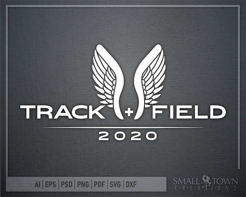 Track and Field Wing logo Track logo Runner Running Field Etsy