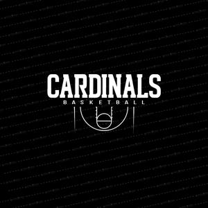 May include: Black and white basketball logo with the text "CARDINALS BASKETBALL".