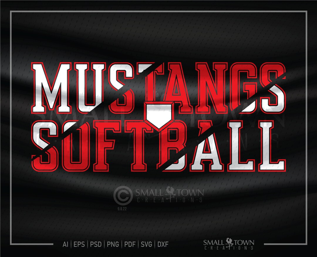 Mustang SVG Softball SVG Mustang Softball SVG Softball Etsy
