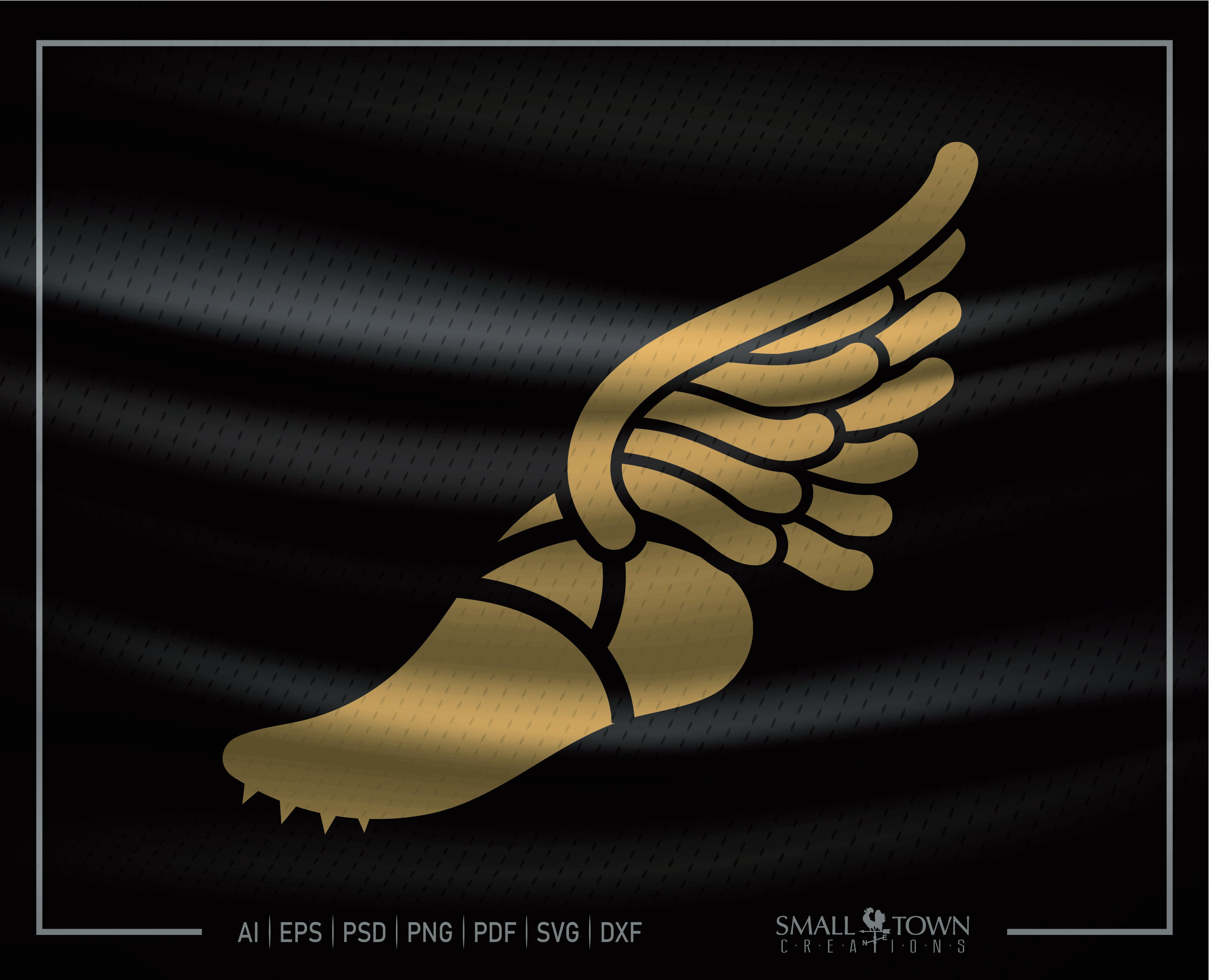 Track and Field Winged Shoe Track team Sports design Team Etsy