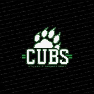 May include: Green and white logo with a paw print and the text "CUBS ATHLETIC DEPARTMENT".