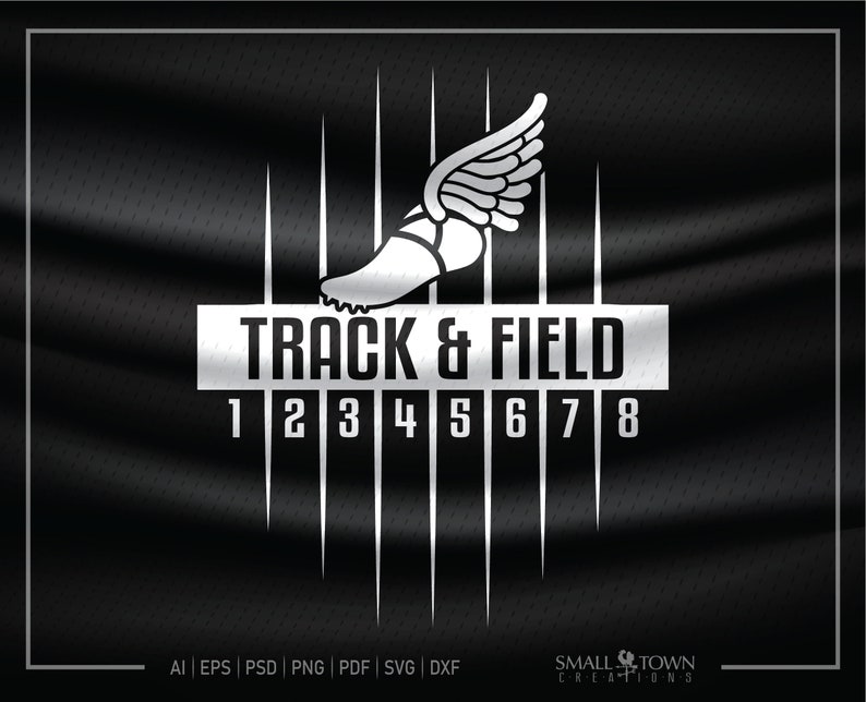 Track and Field Track logo Track Team Runner Winged Shoe Etsy