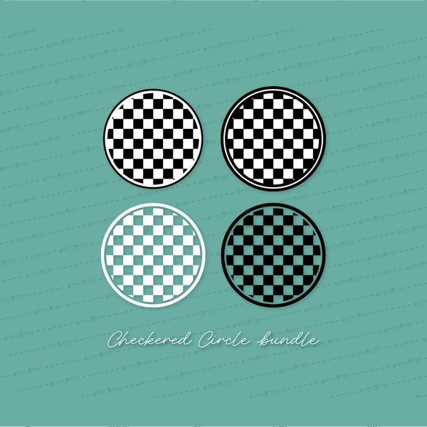Checkered Frame Bundle SVG // Checkered Circle // Checkered Pattern // Frames // *Limited License* Design // © SmalltownNEcreations 4.1.24