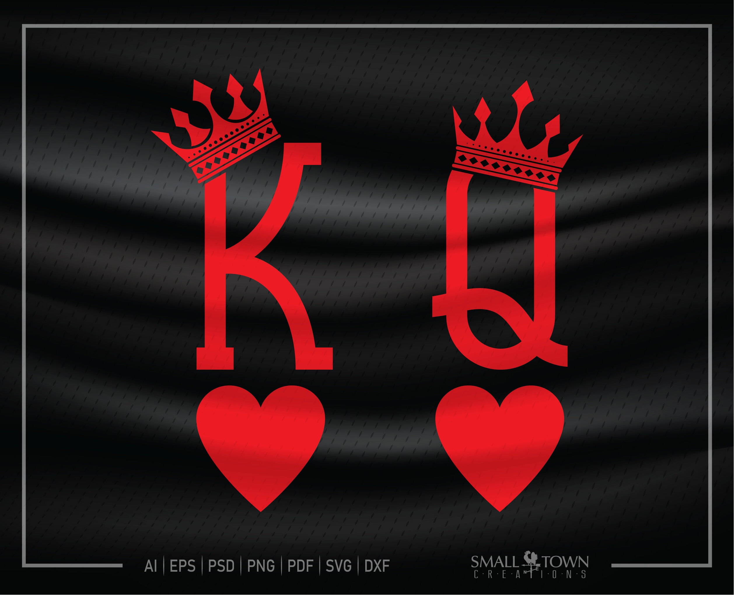 King Of Hearts Queen Of Hearts Heart King Crown Queen Etsy