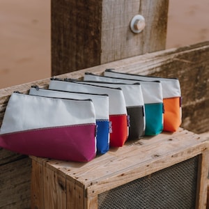 Recycled Sailcloth and Canvas Mix Cosmetic Bag