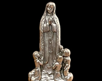 Virgin Mary of Fatima  Miniature Statue, Adhesive Car Dashboard Statue Made In Italy