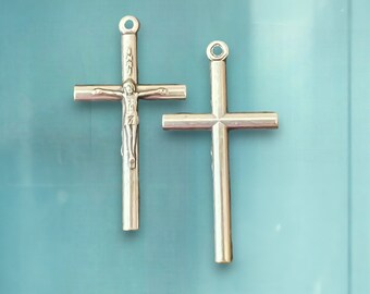 Simple Modern Rosary Crucifix Pendant | Italian Rosary Parts