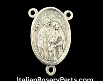 Holy Spirit Holy Family Virgin Mary, St Joseph and Jesus Rosary Center Medal | Italian Rosary Parts