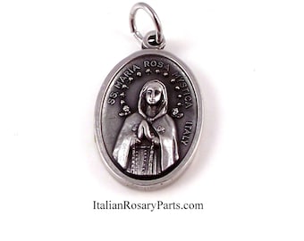 Maria Rosa Mystica Virgin Mary Religious Medal | Italian Rosary Parts