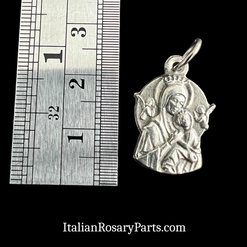 Our Lady of Perpetual Help Bracelet Charm Medal Italian Rosary Parts image 4