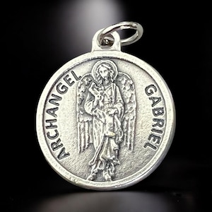 Saint Gabriel The Archangel Religious Medal With Prayer, Made In Italy