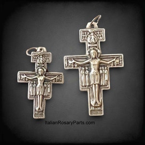 San Damiano Italian Rosary Crucifix with Latin Prayer on Back, Two Sizes To Choose From Italian Rosary Parts image 8