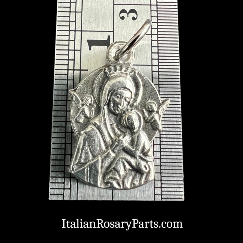 Our Lady of Perpetual Help Bracelet Charm Medal Italian Rosary Parts image 3