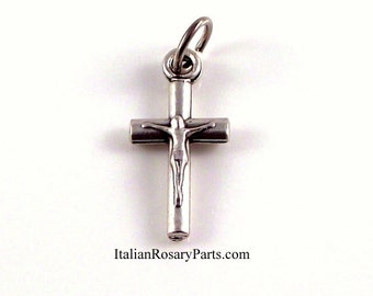 Tiny Italian Bracelet Crucifix Charm | Italian Rosary Parts