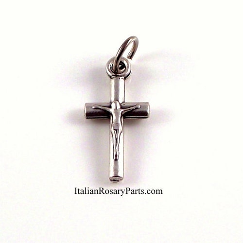 Tiny Italian Bracelet Crucifix Charm Italian Rosary Parts Etsy