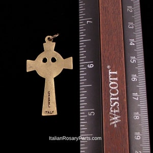 Bronze Irish Celtic Rosary Crucifix Medal Pendant Italian Rosary Parts image 2