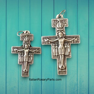 San Damiano Italian Rosary Crucifix with Latin Prayer on Back, Two Sizes To Choose From Italian Rosary Parts image 6