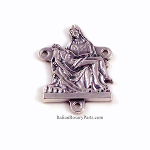 La Pieta Rosary Center Medal Virgin Mary and Jesus | Italian Rosary Parts