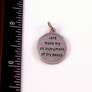 St Francis of Assisi Religious Medal Lord Make Me An Instrument of Thy Peace Italian Rosary Parts image 2