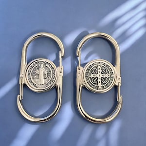 Saint Benedict or Miraculous Medal Rosary Clip: Priest Nun Gift, Italian Made Saint Benedict