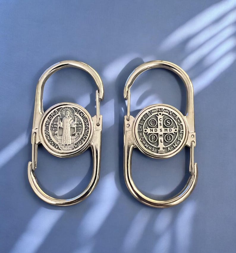 Saint Benedict or Miraculous Medal Rosary Clip: Priest Nun Gift, Italian Made Saint Benedict